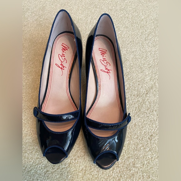 Miss Sixty Women's Navy Peep Toe Shoes - Picture 4 of 6